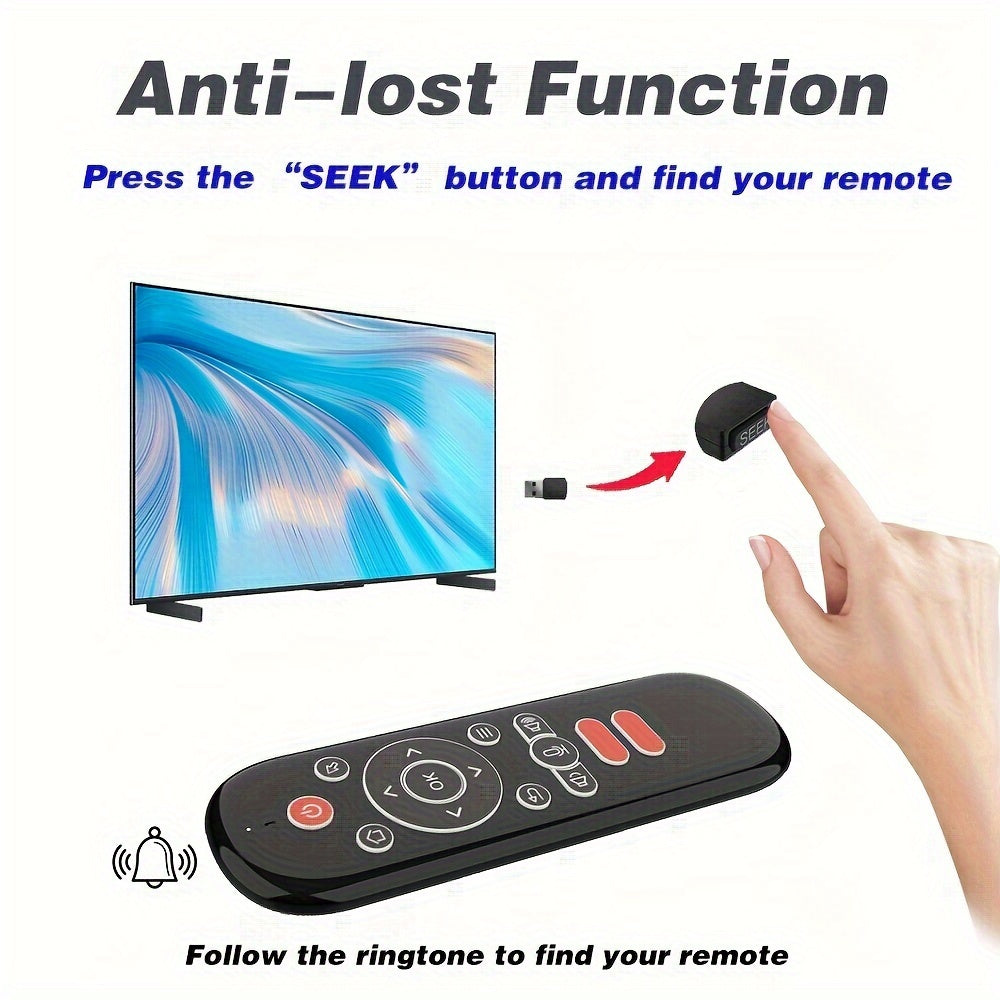 Wireless Air Mouse Remote Control with Mini Keyboard, 6-Axis Gyroscope, Voice Search, IR Learning, Anti-lost Remote- Perfect for Android TV Box, Projector, PS3, etc.!