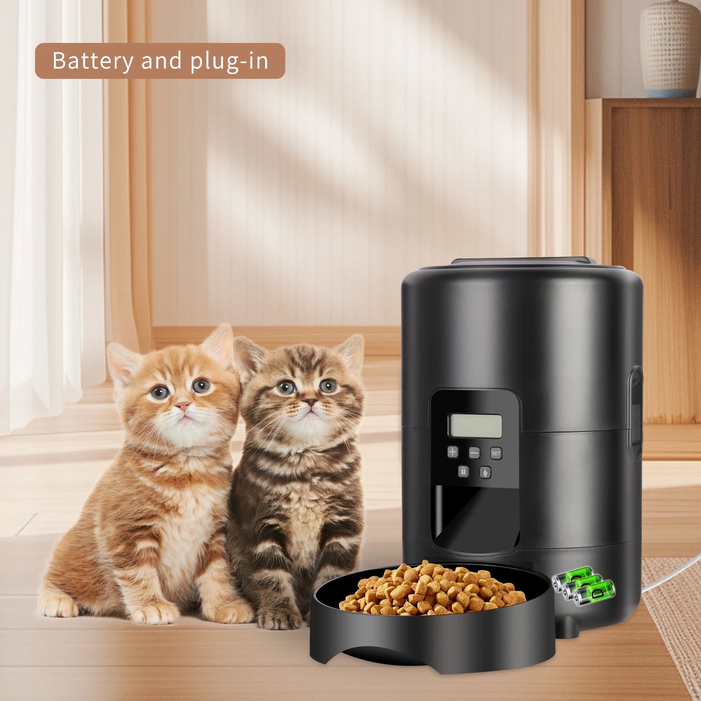 Automatic Pet Feeder, Smart Cat Food Distributor, Three Models: Button Model, WIFI Model, Video Model Can Be Selected