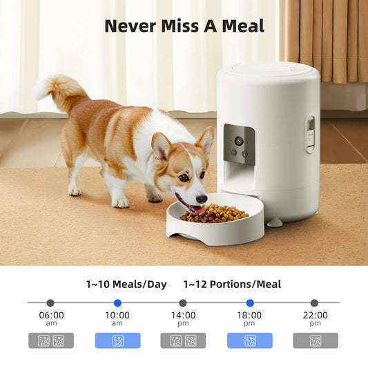 Automatic Pet Feeder, Smart Cat Food Distributor, Three Models: Button Model, WIFI Model, Video Model Can Be Selected