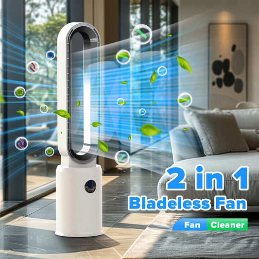 36" Bladeless Tower Fan with Remote, 90° Oscillating Bladeless Fans, 24 Speeds, 12H Timer, Max 26ft/ S, Portable Standing Fan with Touch LED Display, Quiet Cooling Floor Fan Or Bedroom Living Room Office