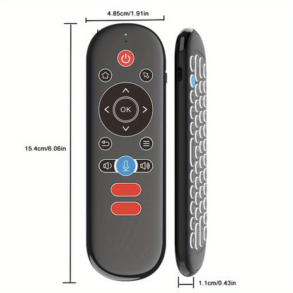 Wireless Air Mouse Remote Control with Mini Keyboard, 6-Axis Gyroscope, Voice Search, IR Learning, Anti-lost Remote- Perfect for Android TV Box, Projector, PS3, etc.!