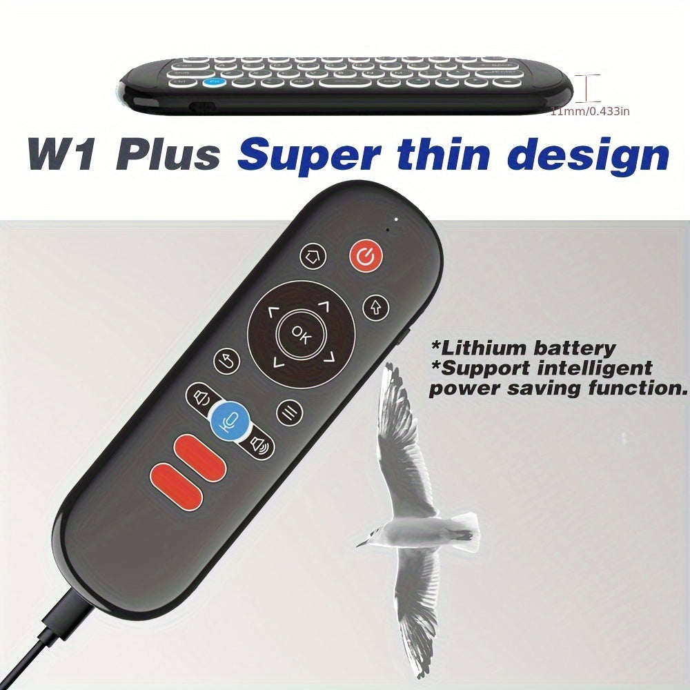 Wireless Air Mouse Remote Control with Mini Keyboard, 6-Axis Gyroscope, Voice Search, IR Learning, Anti-lost Remote- Perfect for Android TV Box, Projector, PS3, etc.!