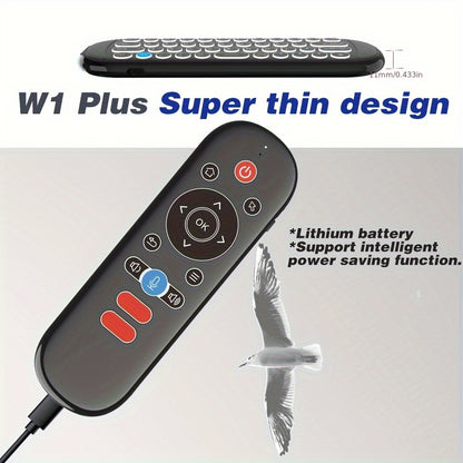 Wireless Air Mouse Remote Control with Mini Keyboard, 6-Axis Gyroscope, Voice Search, IR Learning, Anti-lost Remote- Perfect for Android TV Box, Projector, PS3, etc.!