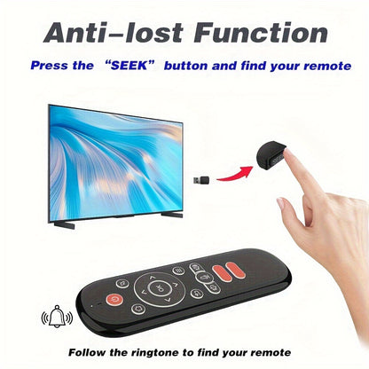 Wireless Air Mouse Remote Control with Mini Keyboard, 6-Axis Gyroscope, Voice Search, IR Learning, Anti-lost Remote- Perfect for Android TV Box, Projector, PS3, etc.!