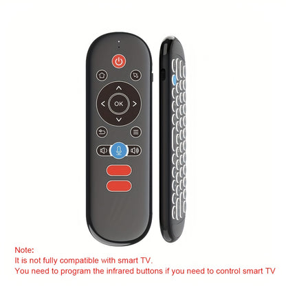 Wireless Air Mouse Remote Control with Mini Keyboard, 6-Axis Gyroscope, Voice Search, IR Learning, Anti-lost Remote- Perfect for Android TV Box, Projector, PS3, etc.!