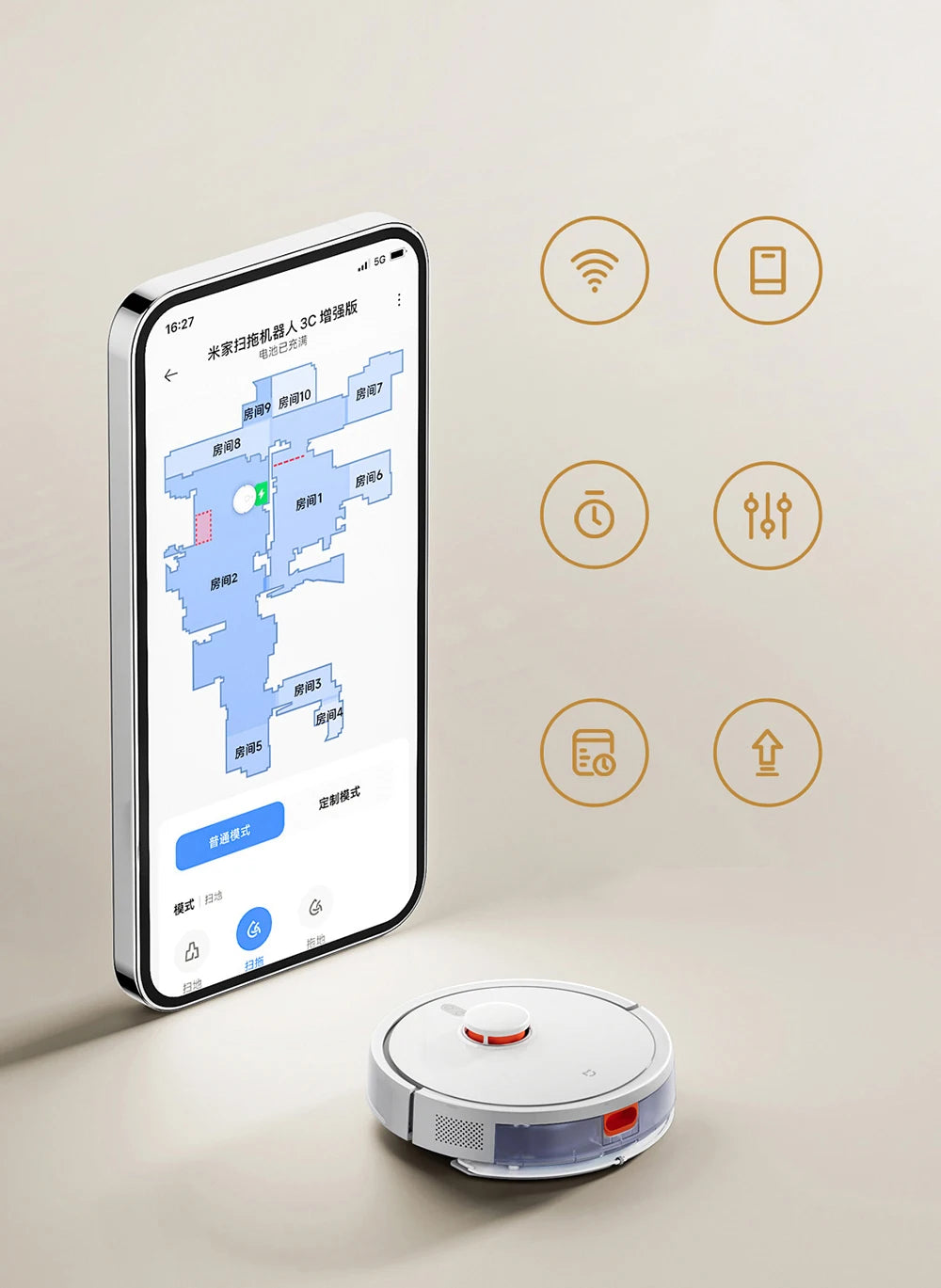 XIAOMI MIJIA Robot Vacuum Cleaners Mop 3C Plus Enhanced Edition.APP Smart Planned