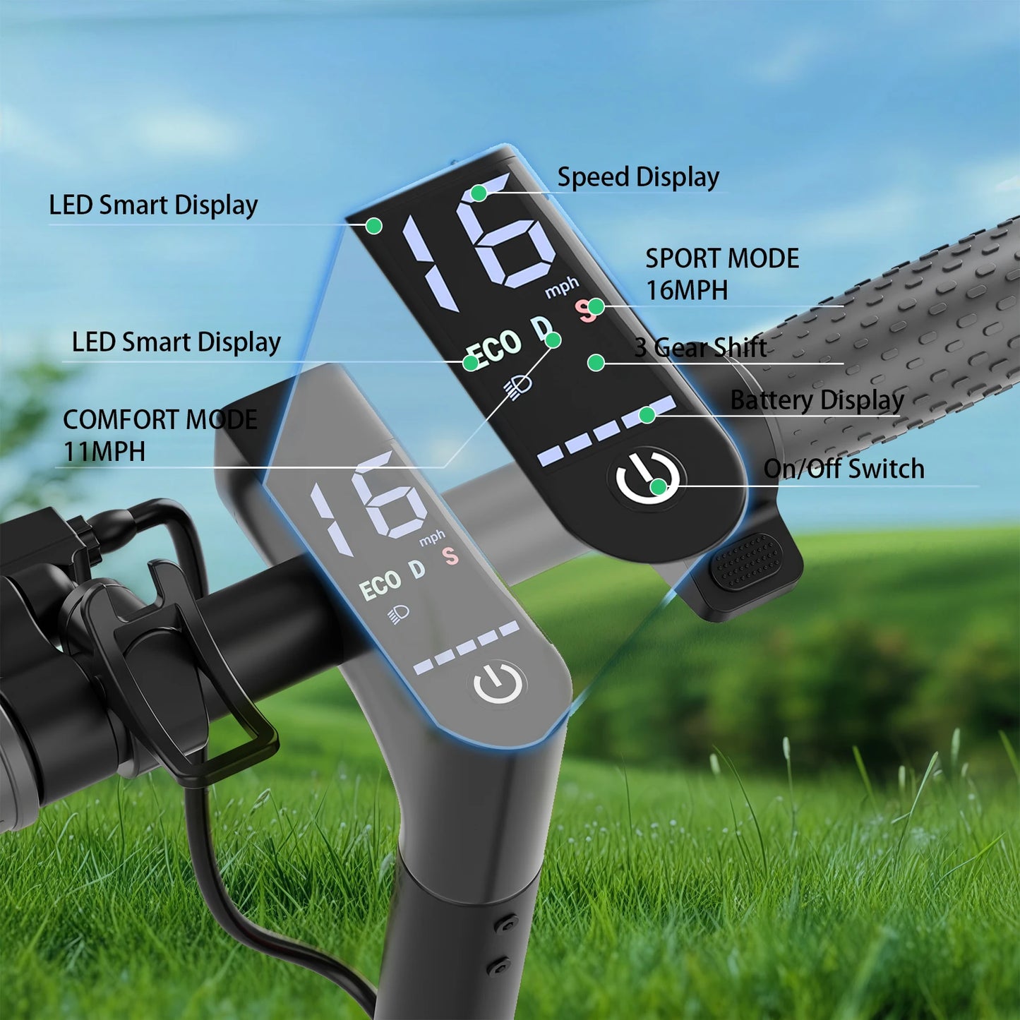Smart Electric Scooter APP Kick Foldable EScooter