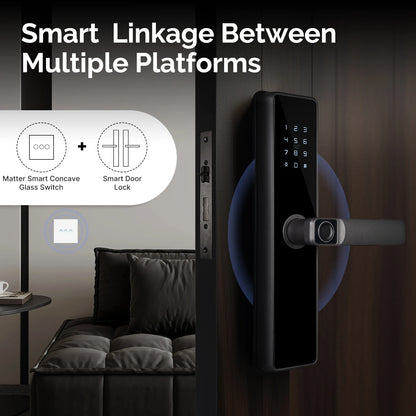 MOES Matter WiFi Smart Concave Glass Panel Electric Switch Compatible with Alexa Google Home SmartThings