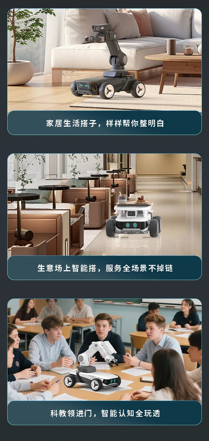 Programming robot, intelligent  robotic arm, FPV remote control, automatic tracking, obstacle avoidance, LED screen display