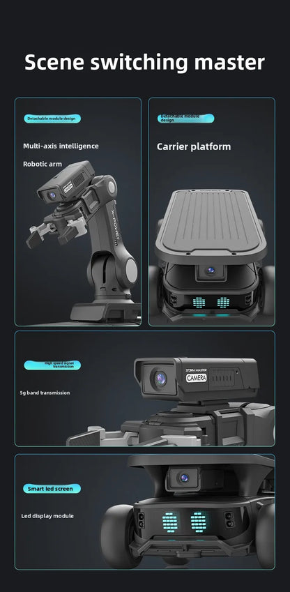Programming robot, intelligent  robotic arm, FPV remote control, automatic tracking, obstacle avoidance, LED screen display