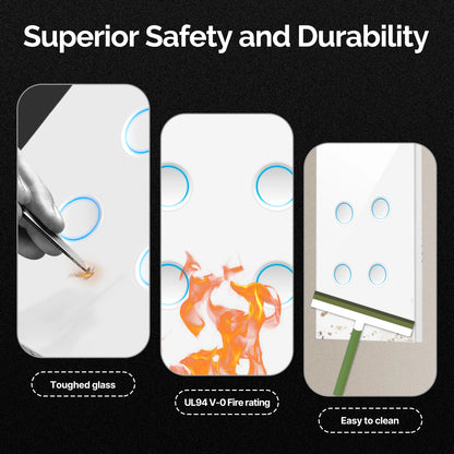 MOES Matter WiFi Smart Concave Glass Panel Electric Switch Compatible with Alexa Google Home SmartThings