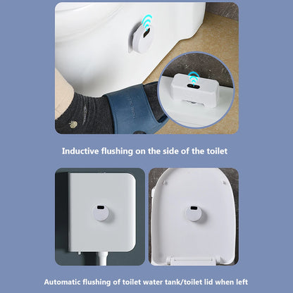 Automatic Toilet Flush Button Induction Toilet Flusher External Infrared Flush Splash-proof with Wireless Transmitter