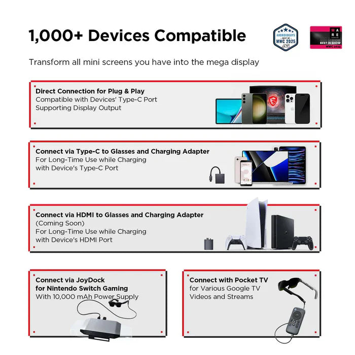 RayNeo Air 3S AR Glasses Micro OLED Screen Display 3D HD Private Cinema Pocket TV for Mobile Phone Computer Game Machine