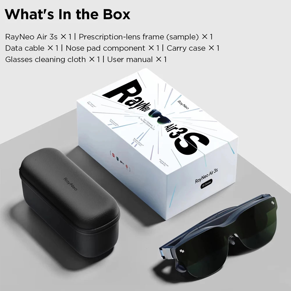 RayNeo Air 3S AR Glasses Micro OLED Screen Display 3D HD Private Cinema Pocket TV for Mobile Phone Computer Game Machine