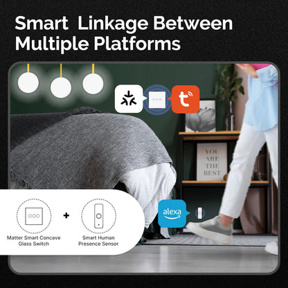 MOES Matter WiFi Smart Concave Glass Panel Electric Switch Compatible with Alexa Google Home SmartThings