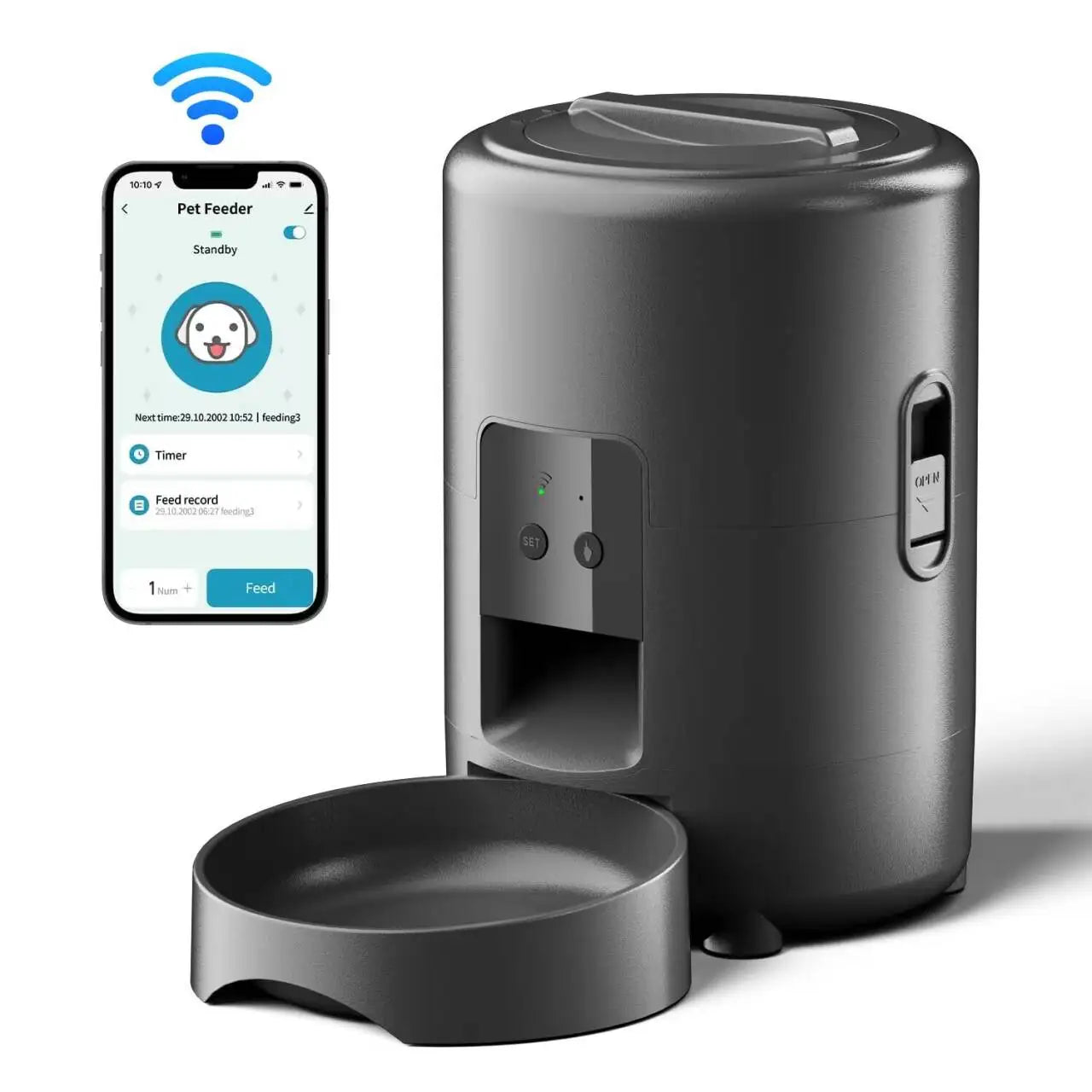 Automatic Pet Feeder, Smart Cat Food Distributor, Three Models: Button Model, WIFI Model, Video Model Can Be Selected