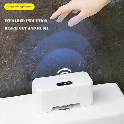 Automatic Toilet Flush Button Induction Toilet Flusher External Infrared Flush Splash-proof with Wireless Transmitter