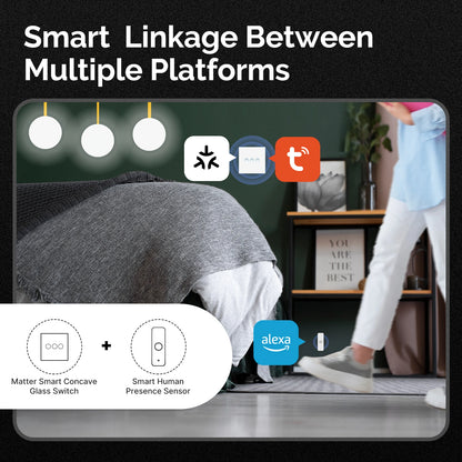 MOES Matter WiFi Smart Concave Glass Panel Electric Switch Compatible with Alexa Google Home SmartThings