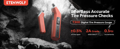 ETENWOLF T300 Digital Tire Pressure Gauge 3-200 PSI
