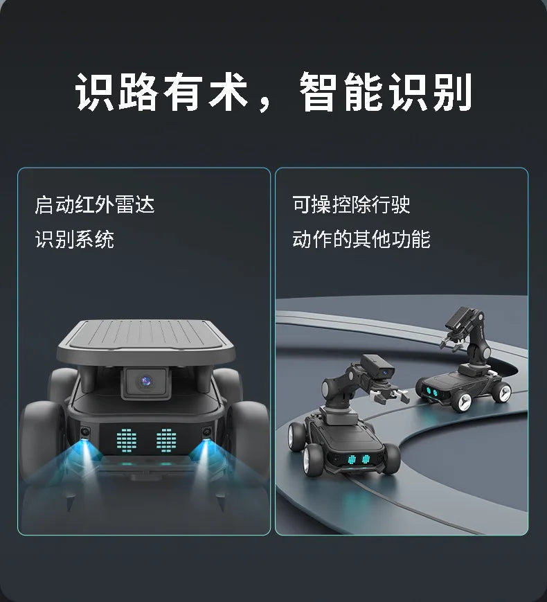 Programming robot, intelligent  robotic arm, FPV remote control, automatic tracking, obstacle avoidance, LED screen display
