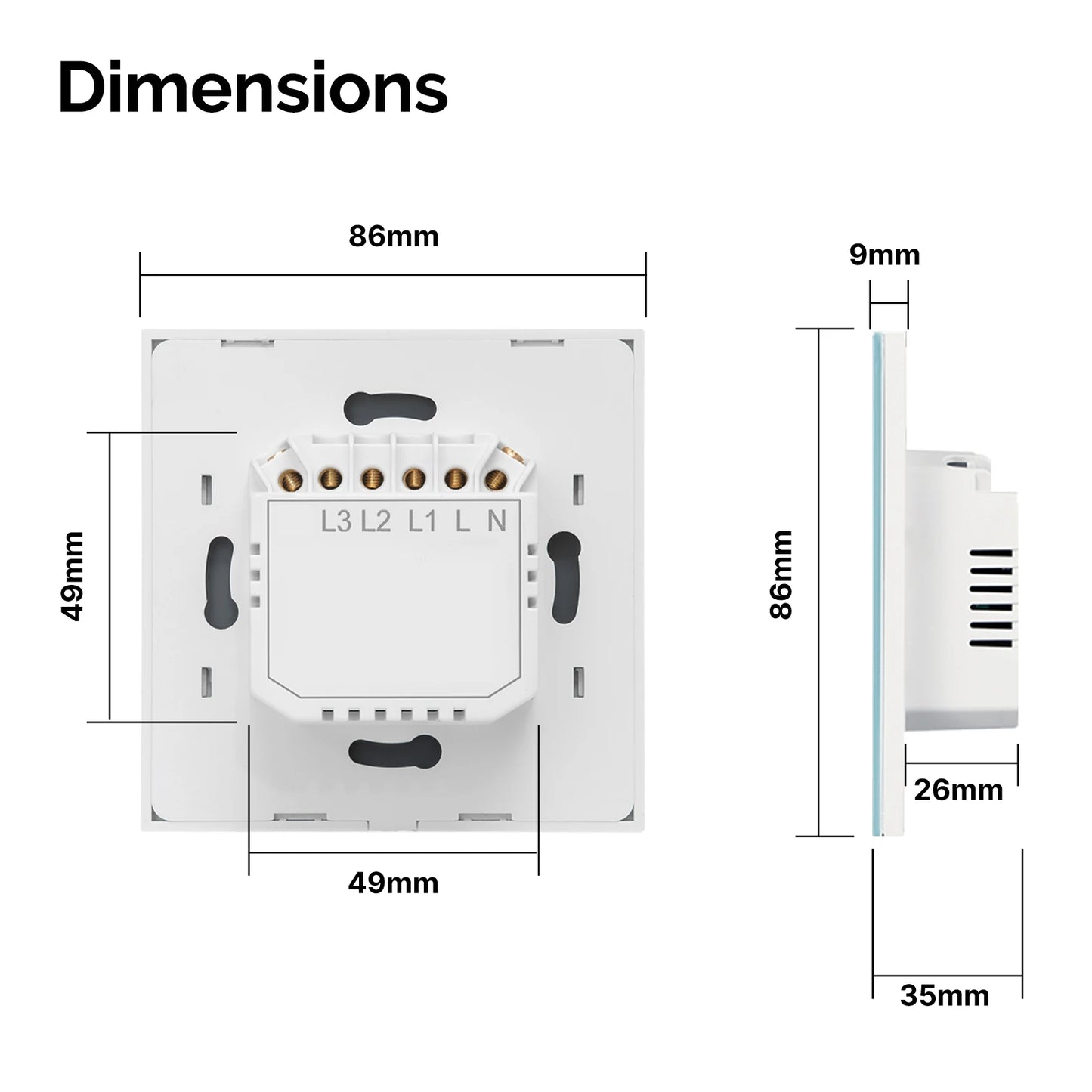 MOES Matter WiFi Smart Concave Glass Panel Electric Switch Compatible with Alexa Google Home SmartThings