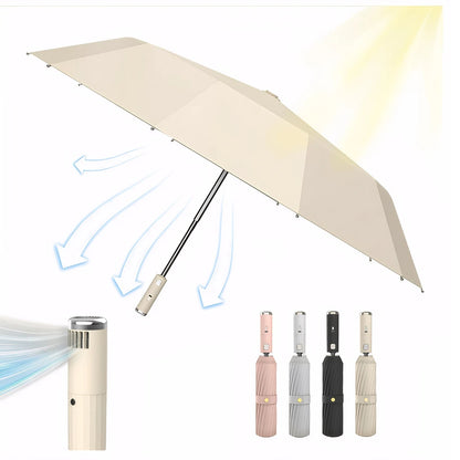 Portable Umbrella With Fan Convenient Cooling And Sun Protection On Go Waterproof Umbrella For Women pink