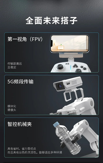 Programming robot, intelligent  robotic arm, FPV remote control, automatic tracking, obstacle avoidance, LED screen display