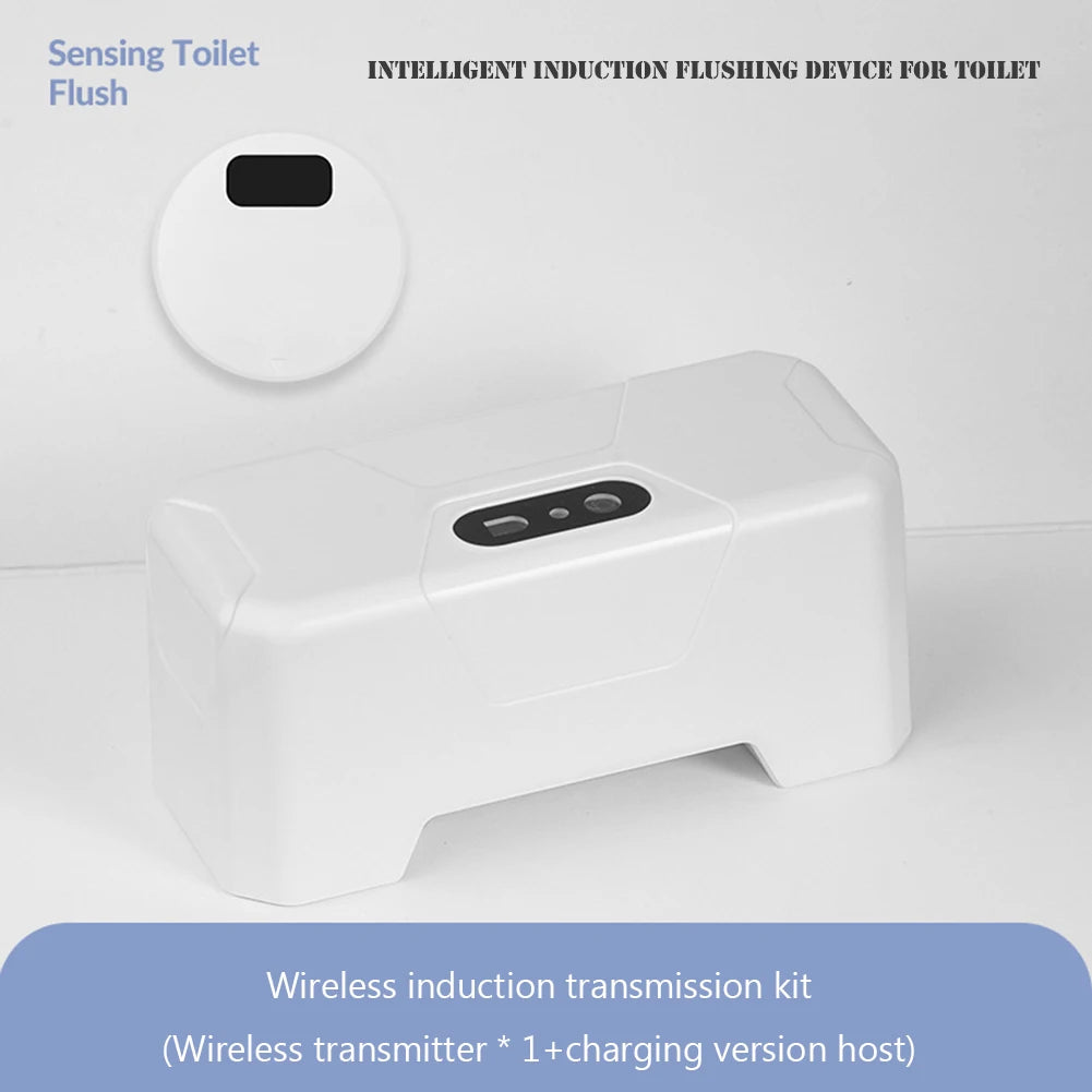 Automatic Toilet Flush Button Induction Toilet Flusher External Infrared Flush Splash-proof with Wireless Transmitter