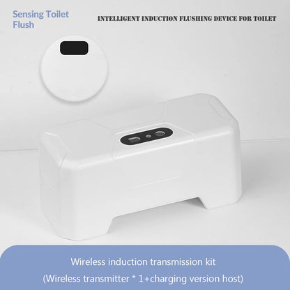 Automatic Toilet Flush Button Induction Toilet Flusher External Infrared Flush Splash-proof with Wireless Transmitter