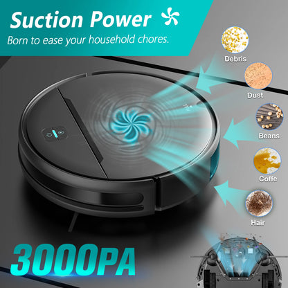 OMESER Robotic Vacuum Auto-Charge, Programmable Cleaner, Smart Cleaning System