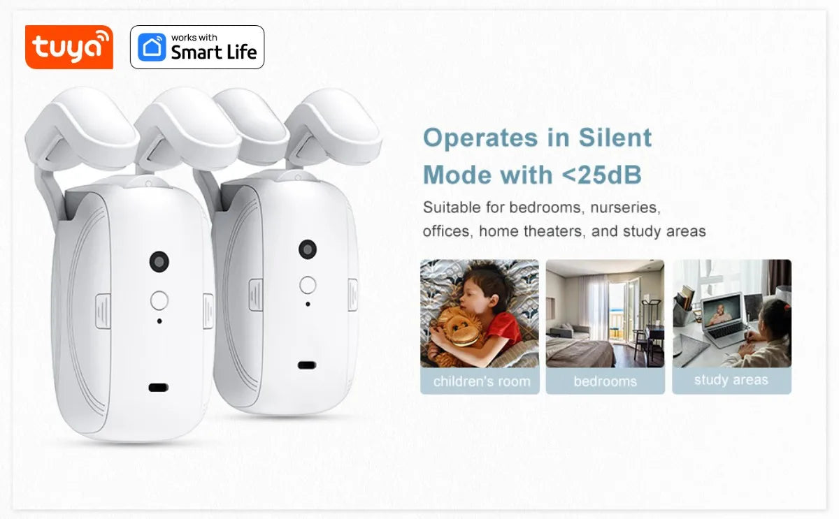 Tuya Smart Curtain Robot, Intelligent 3-in-1 Control Tuya App/Remote/voice control（Alexa Google Siri）