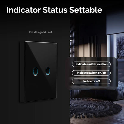 MOES Matter WiFi Smart Concave Glass Panel Electric Switch Compatible with Alexa Google Home SmartThings