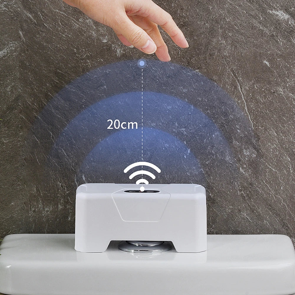 Automatic Toilet Flush Button Induction Toilet Flusher External Infrared Flush Splash-proof with Wireless Transmitter