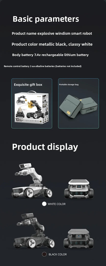 Programming robot, intelligent  robotic arm, FPV remote control, automatic tracking, obstacle avoidance, LED screen display