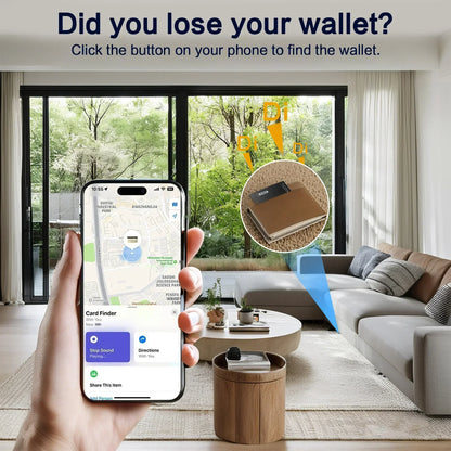 Wallet Anti-loss Card Location Tracking Smart Tag Bluetooth Device Ultra-thin Card Wireless Charge IP68 with iPhone Find My