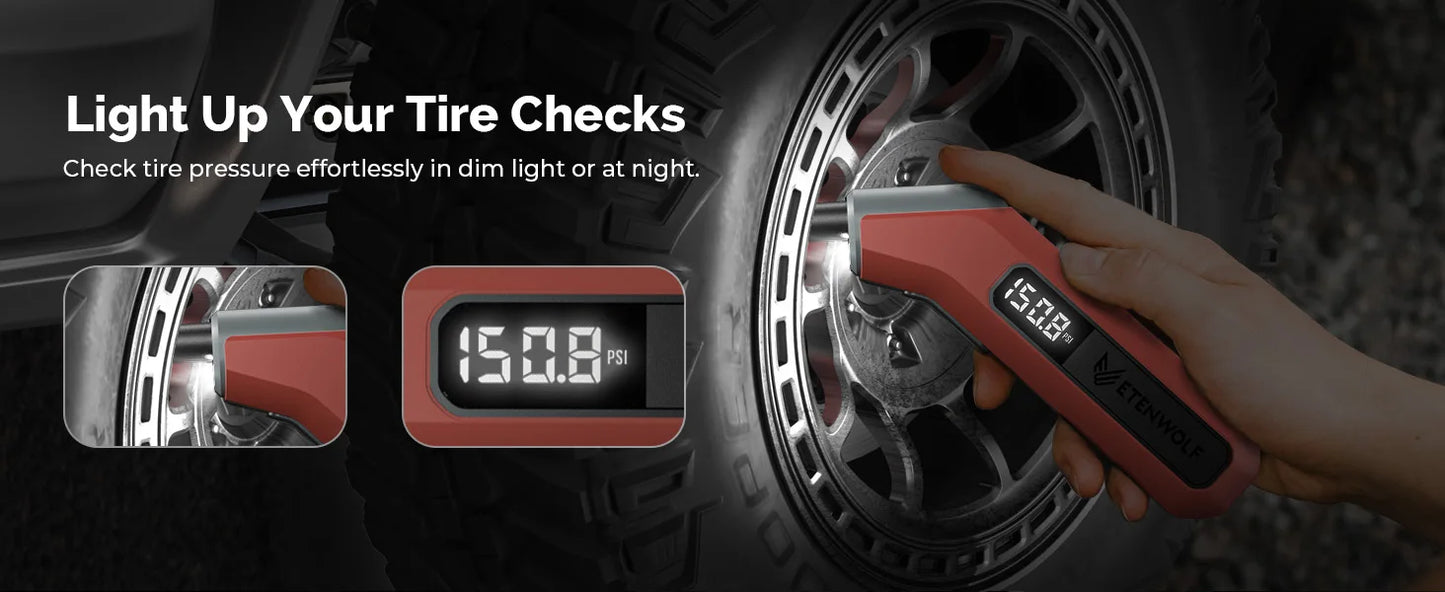 ETENWOLF T300 Digital Tire Pressure Gauge 3-200 PSI