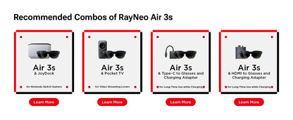 RayNeo Air 3S AR Glasses Micro OLED Screen Display 3D HD Private Cinema Pocket TV for Mobile Phone Computer Game Machine