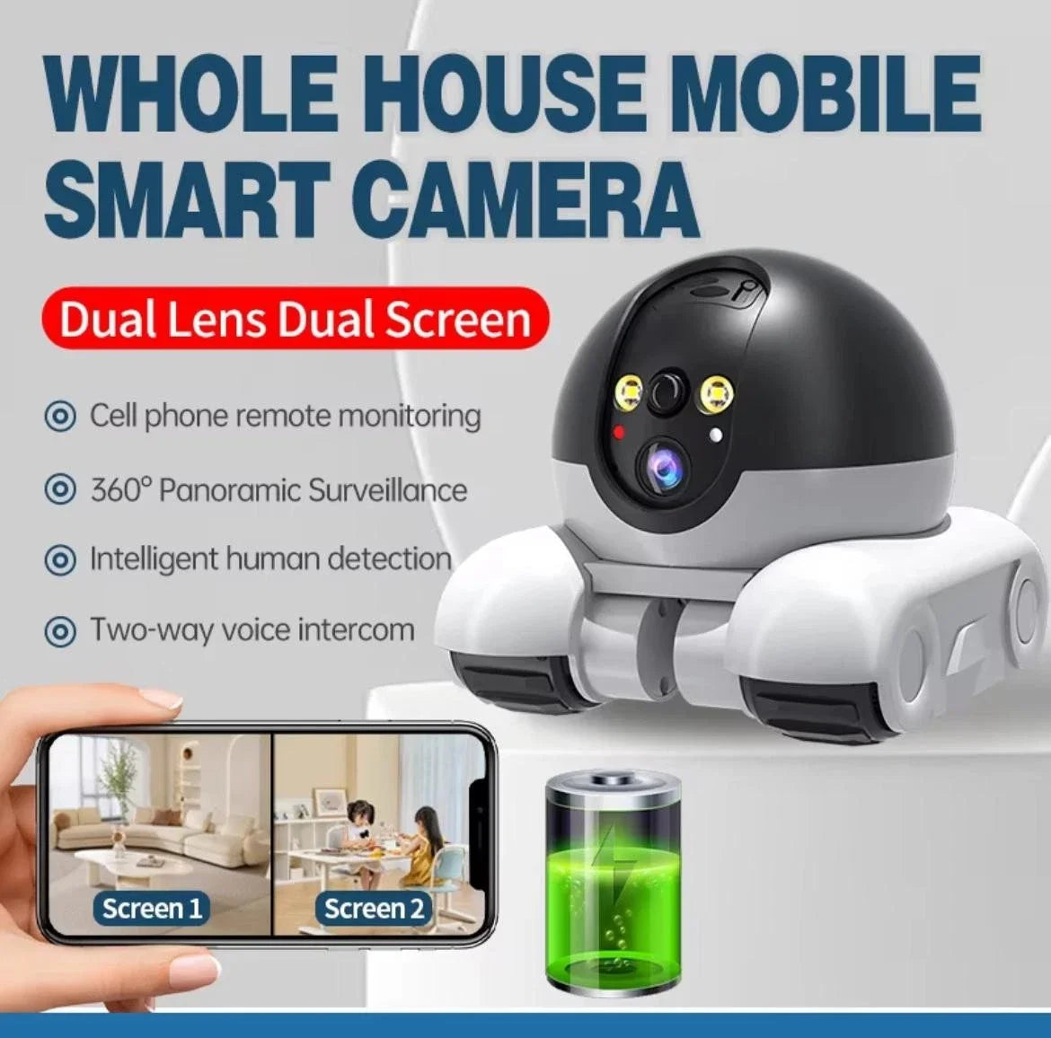 IP Smart Robot Cameras Auto Tracking Remote Baby Pets Monitor