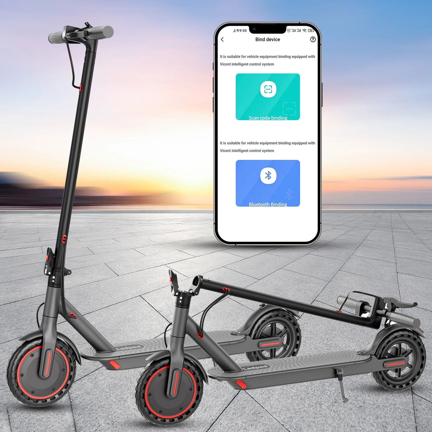 Smart Electric Scooter APP Kick Foldable EScooter