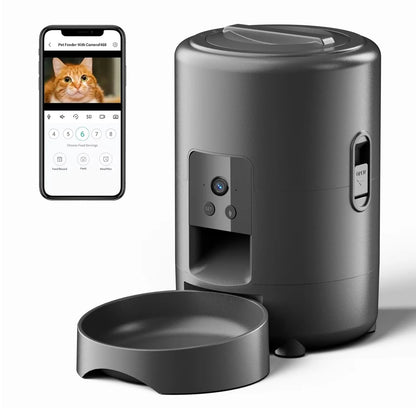 Automatic Pet Feeder, Smart Cat Food Distributor, Three Models: Button Model, WIFI Model, Video Model Can Be Selected