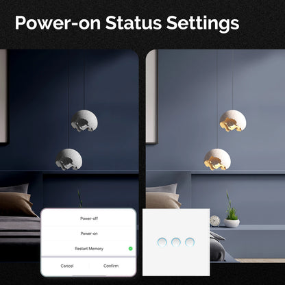 MOES Matter WiFi Smart Concave Glass Panel Electric Switch Compatible with Alexa Google Home SmartThings