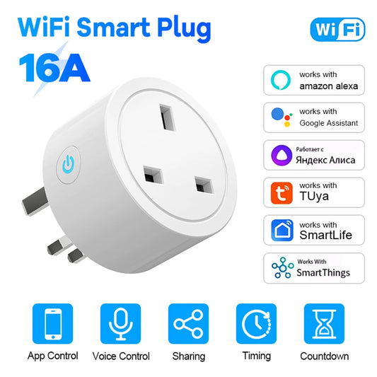 WiFi Smart Plug 16A UK Socket works with Alexa