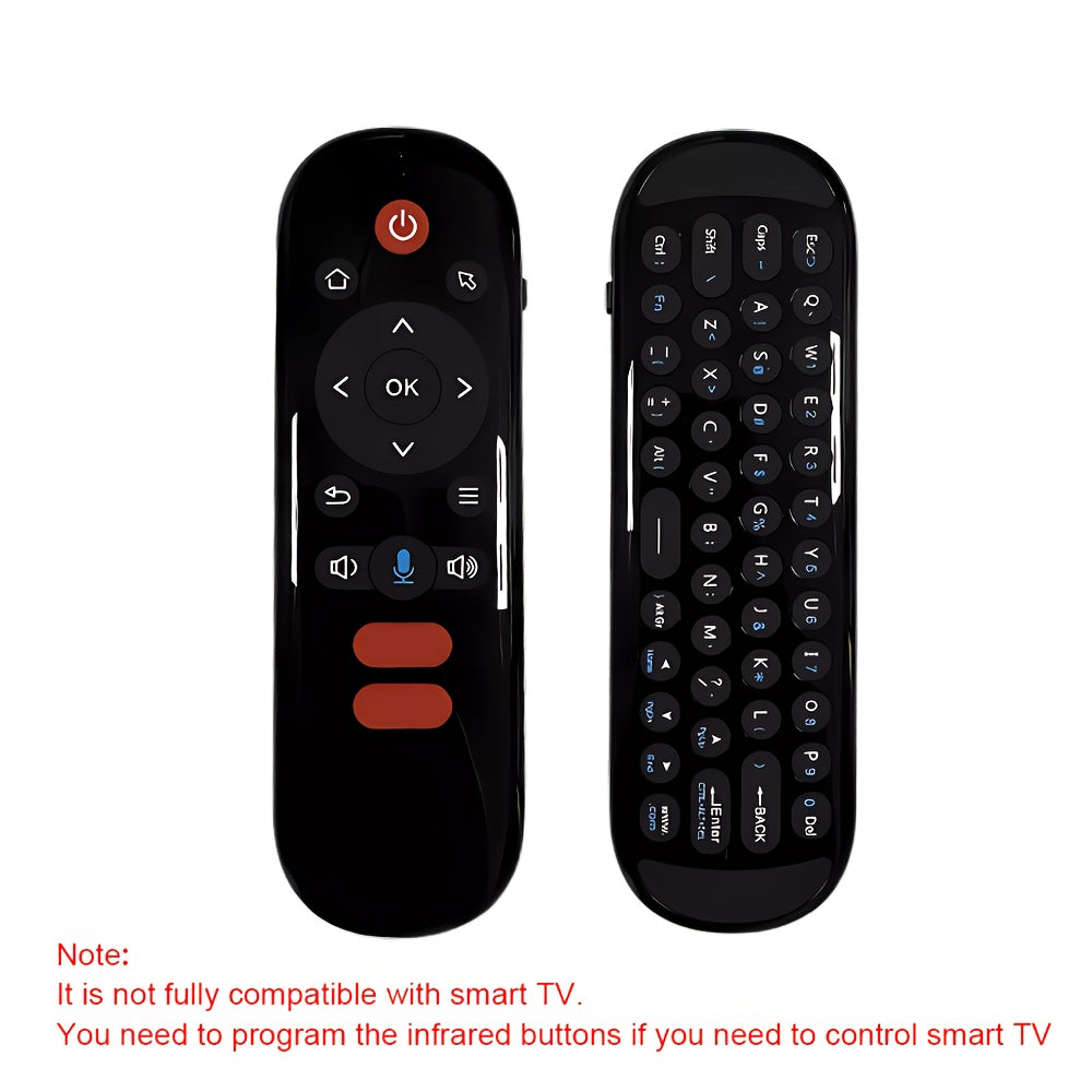 Wireless Air Mouse Remote Control with Mini Keyboard, 6-Axis Gyroscope, Voice Search, IR Learning, Anti-lost Remote- Perfect for Android TV Box, Projector, PS3, etc.!